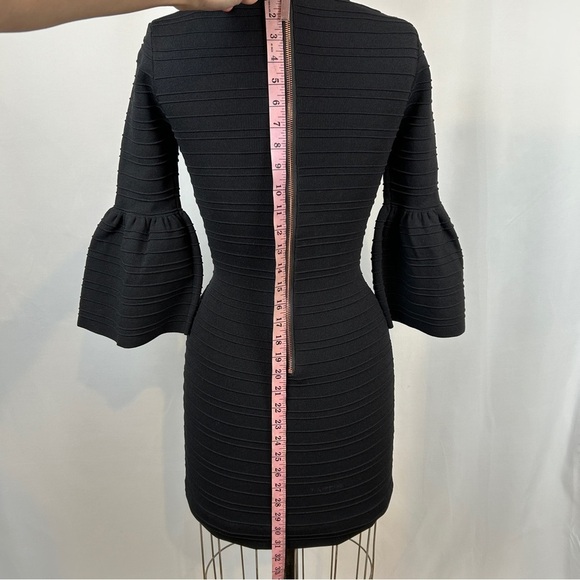 NEW Ted Baker Black Bell Sleeve 3/4 Bodycon Mini Dress Size 0 (US 0-2) - Picture 10 of 15
